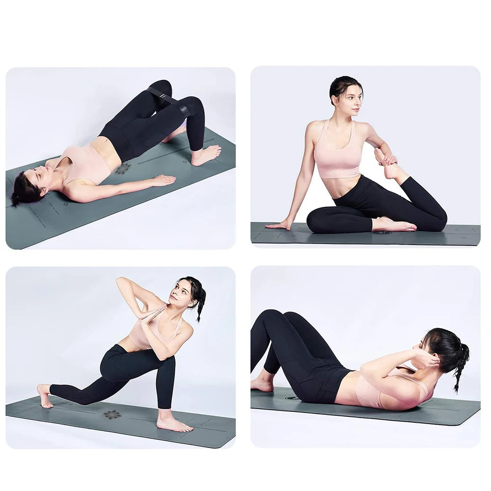 Gray PU Rubber Mat 183*68CM thickened Bronzing Yoga Mats