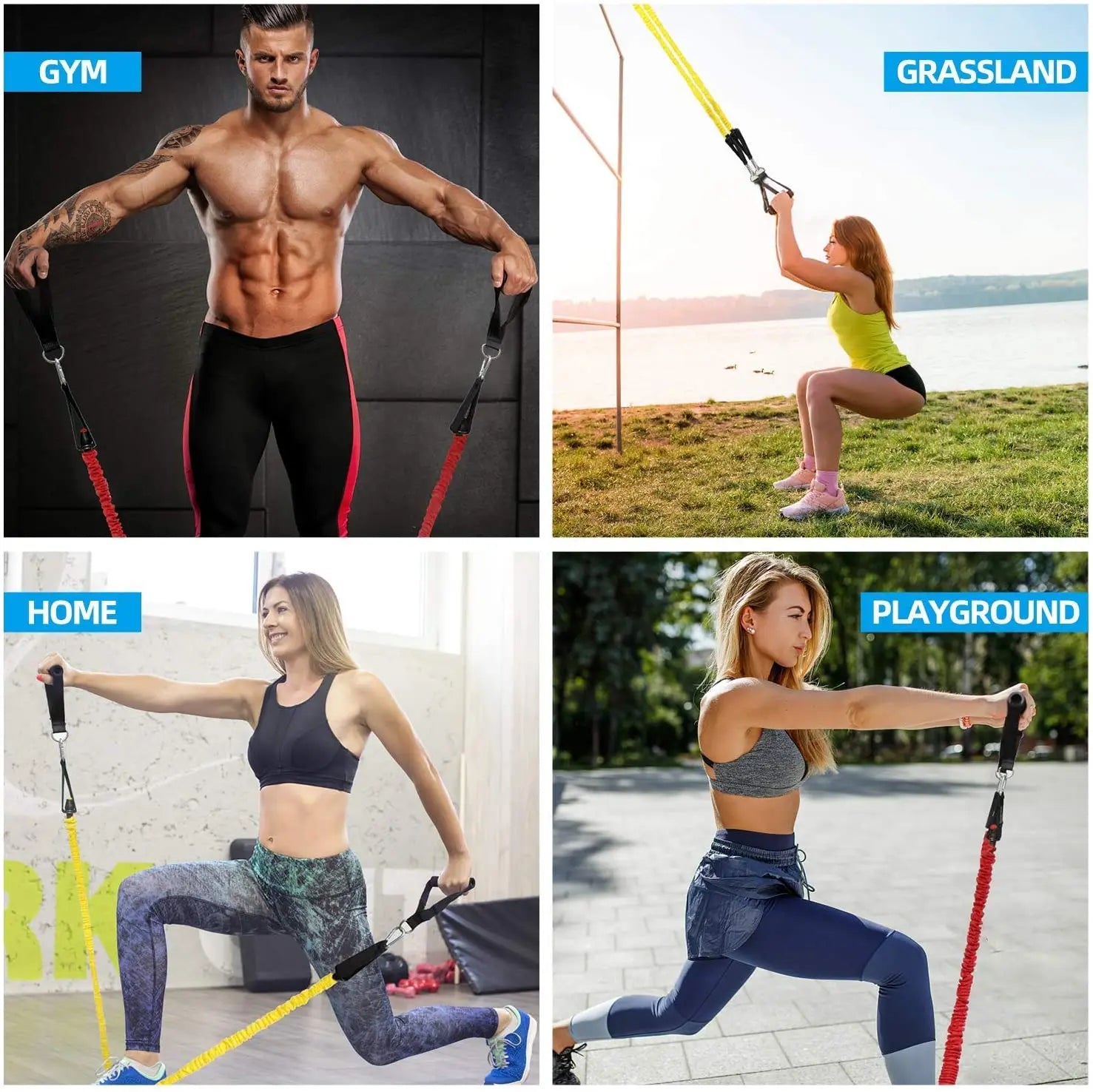 Mytripdream 150lbs Resistance Bands Set 11pc