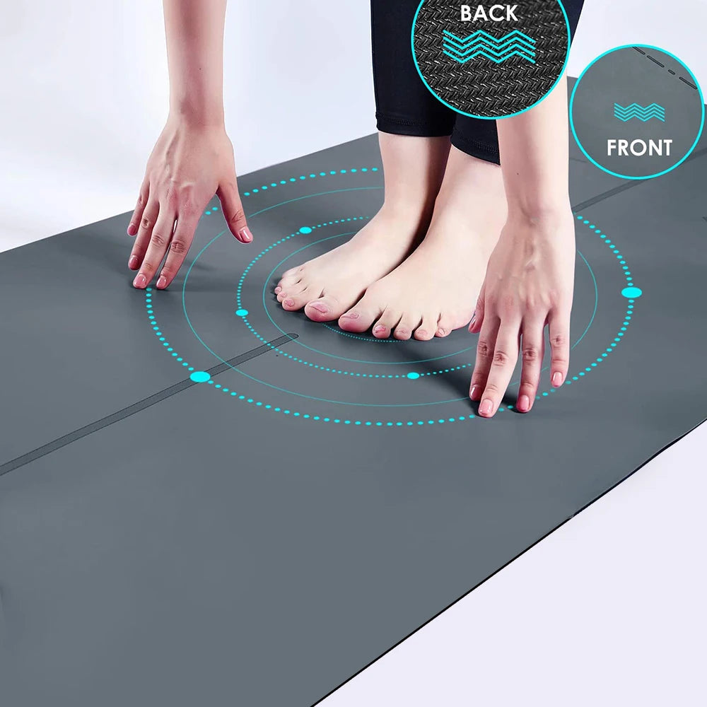 Gray PU Rubber Mat 183*68CM thickened Bronzing Yoga Mats