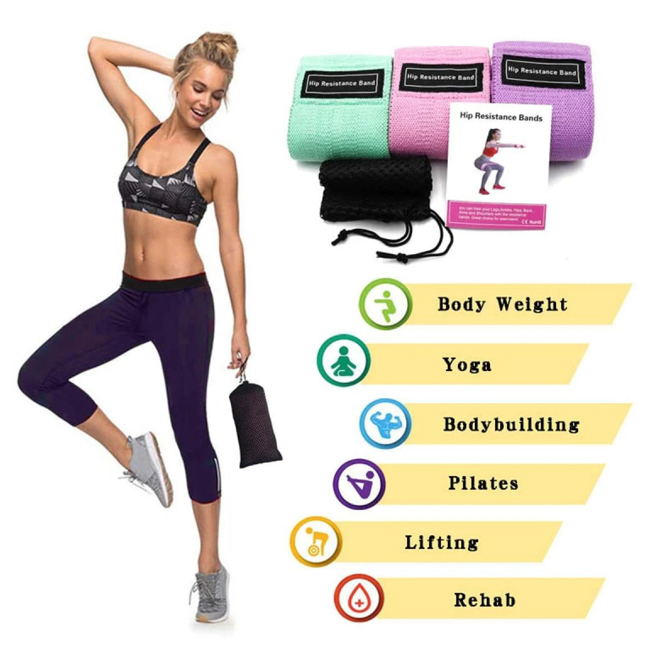 Yoga Hip Circle Fitness Resistance Bands