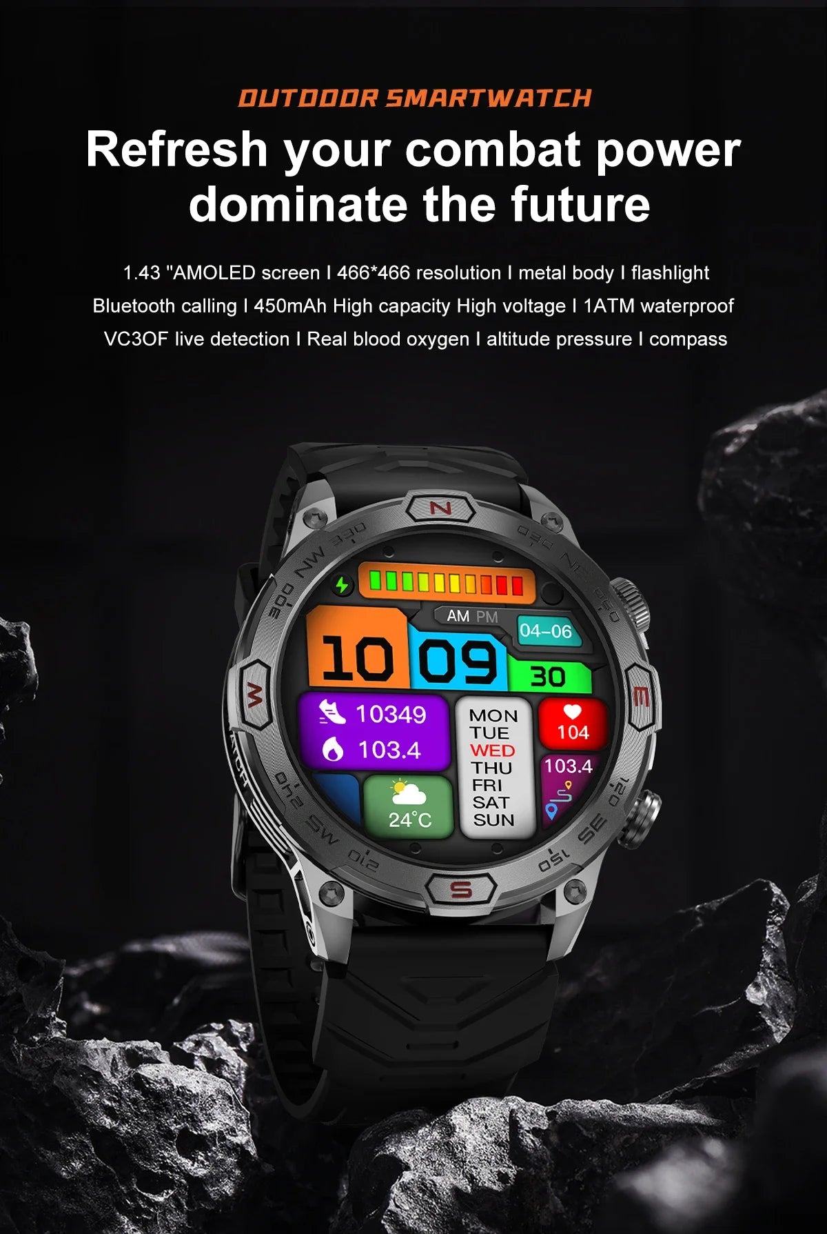 AMOLED HD Screen Heart Rate IP68