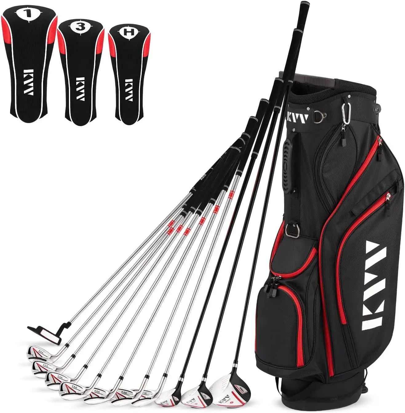 Men’s Complete Golf Clubs Package Set Includes Driver Fairway Hybrid 5#-P# Irons Putter Stand Bag Head Covers Right Handed