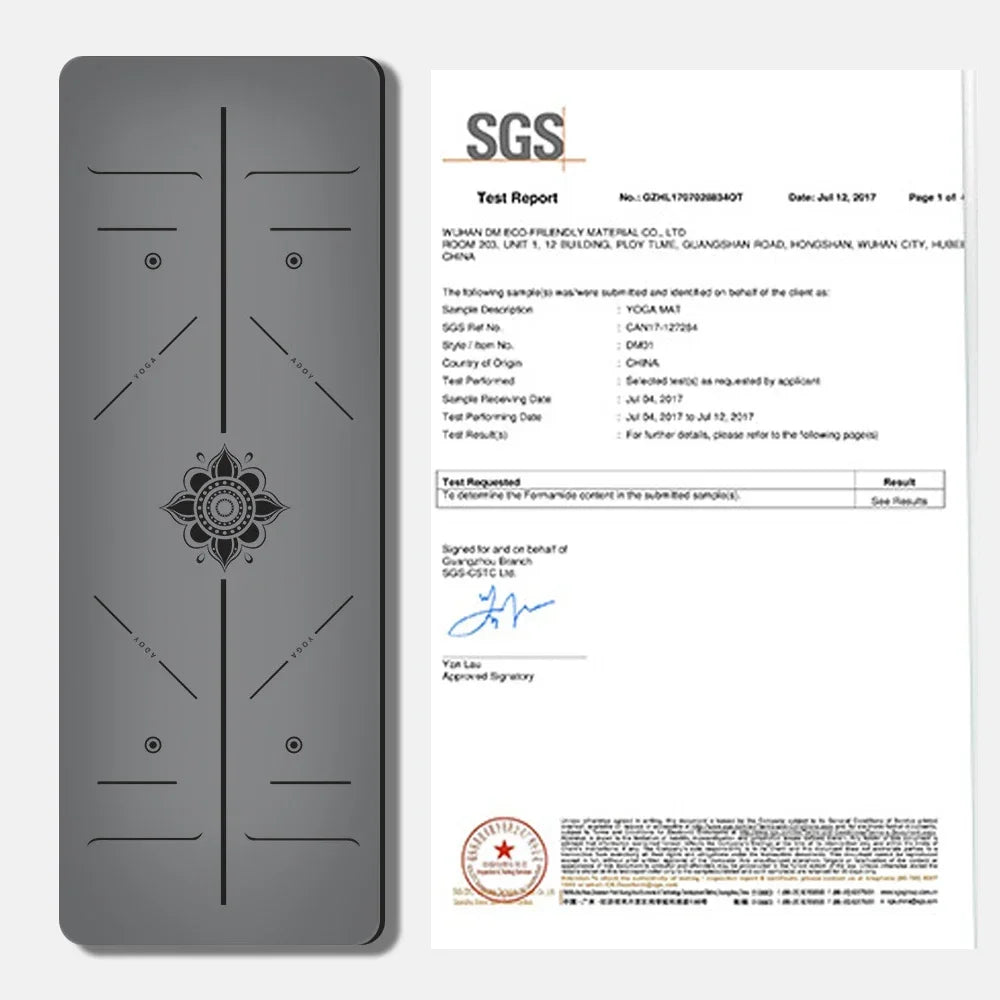 Gray PU Rubber Mat 183*68CM thickened Bronzing Yoga Mats