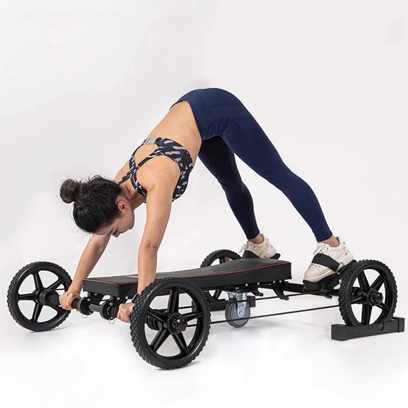 Abdominal wheel automatic rebound