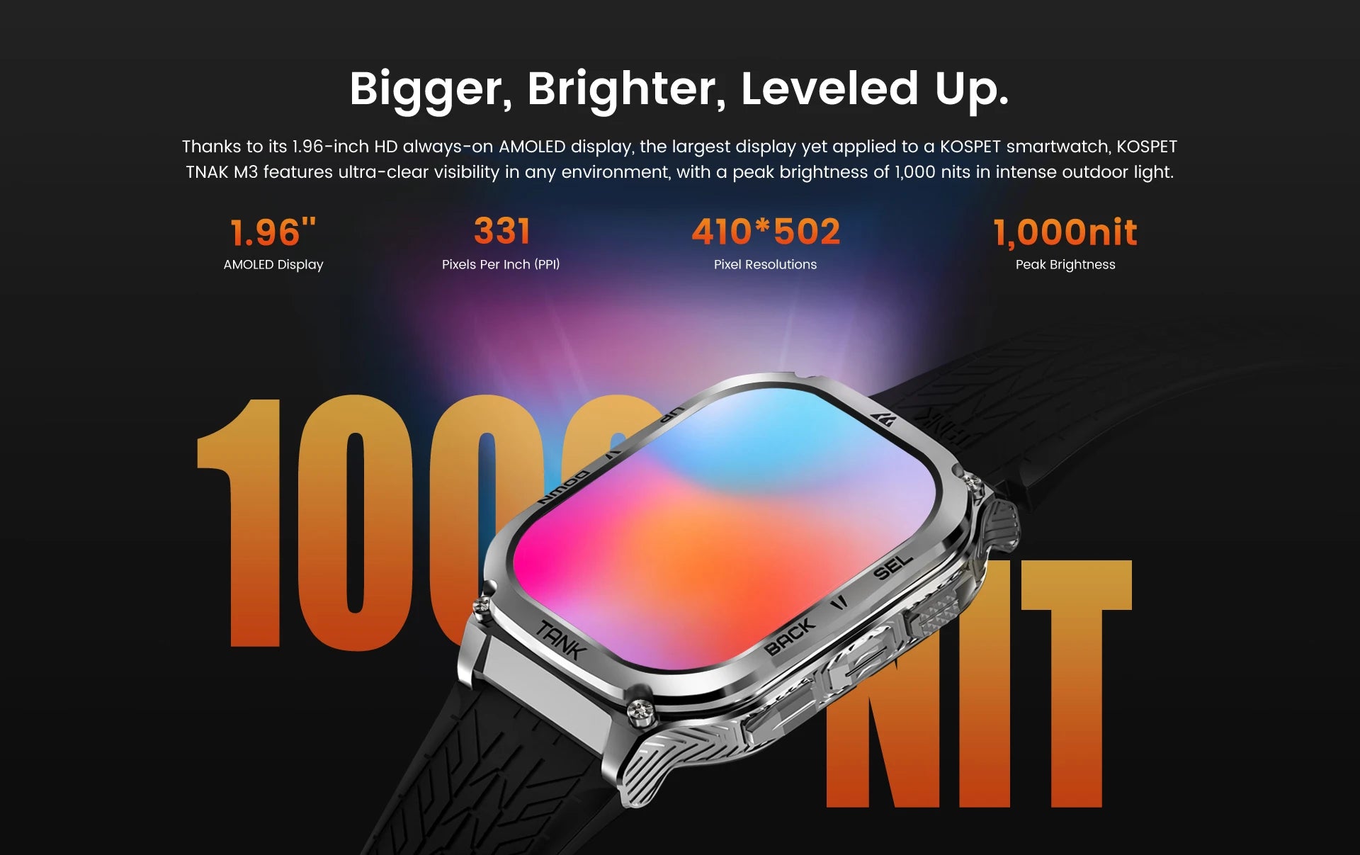 Original KOSPET TANK M3 Smart Watches For Men