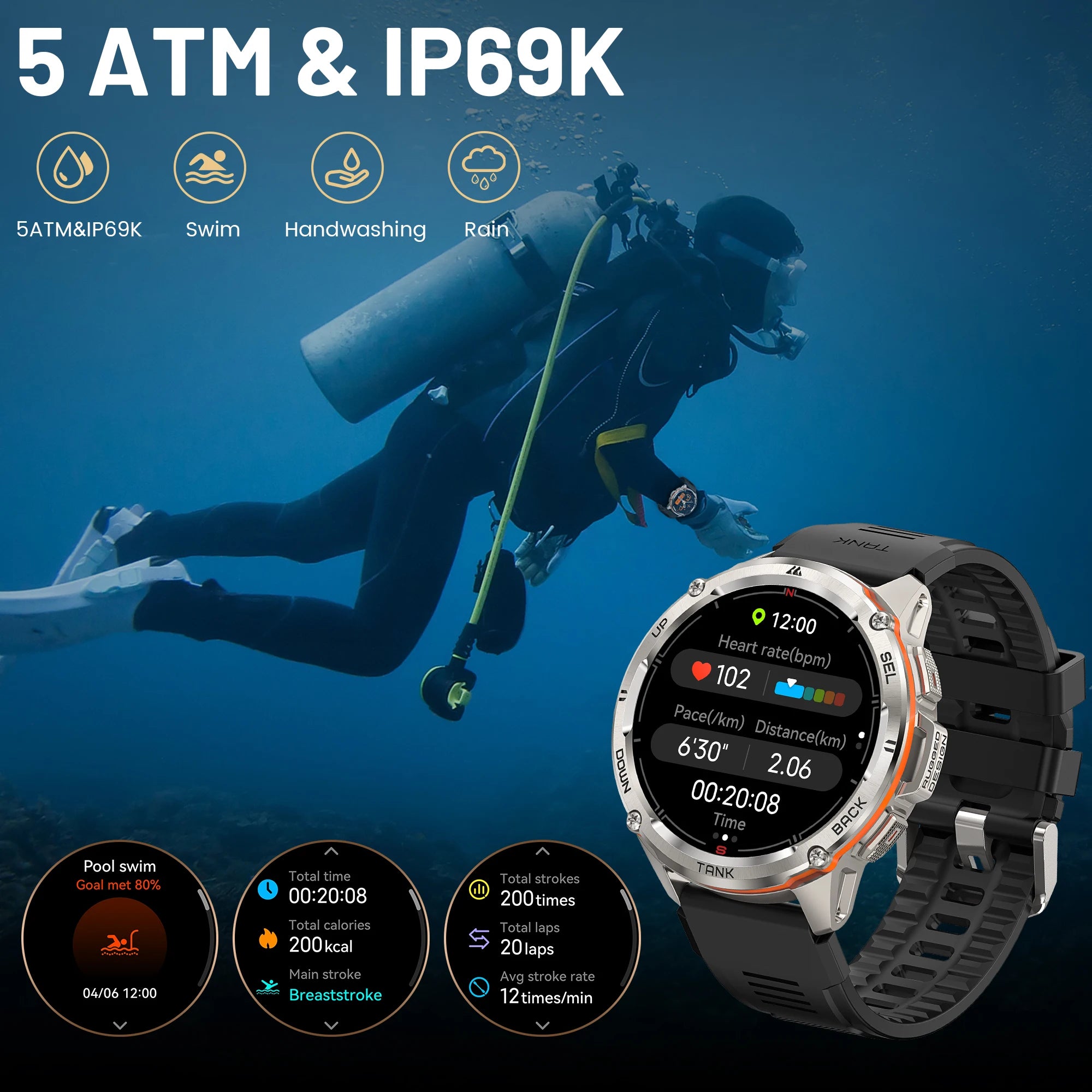 Original KOSPET TANK T3 Ultra Smart Watches