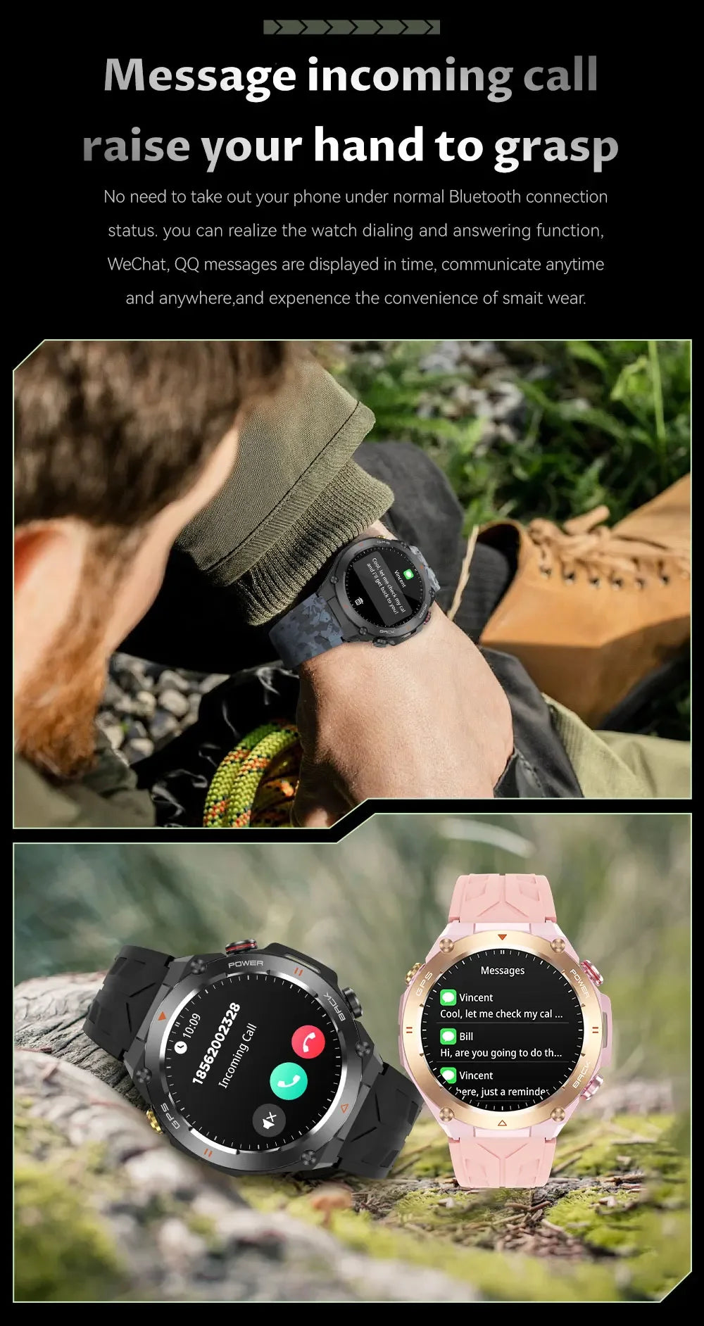 GPS Smart Watches 1.45" Ultra HD Display