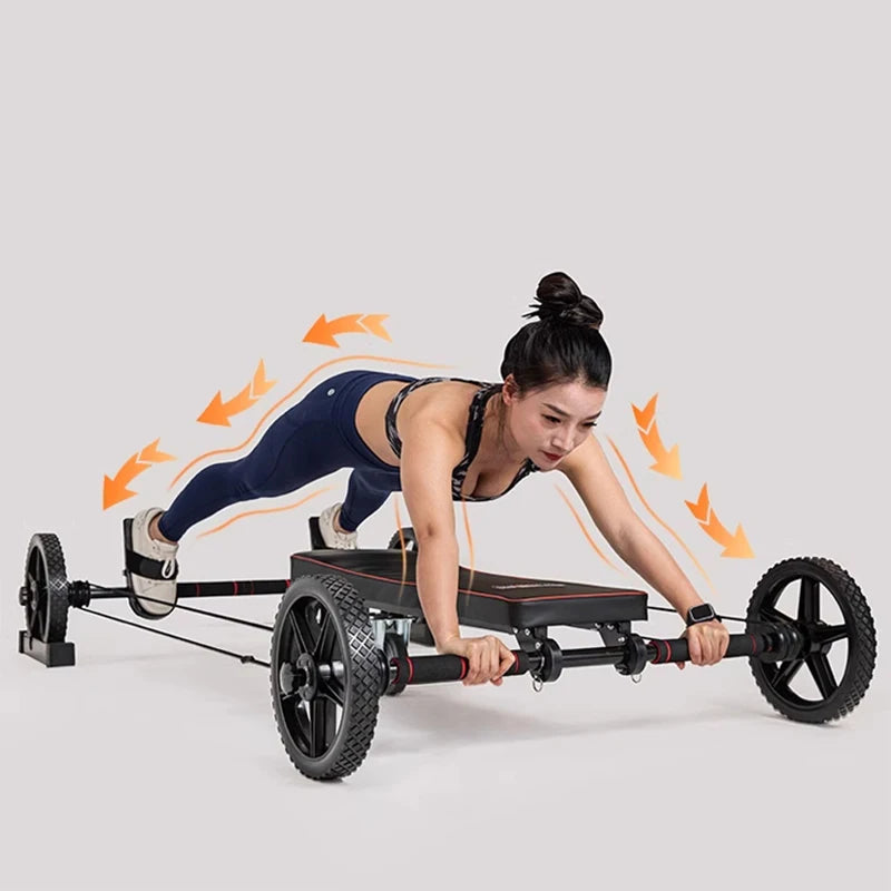 Abdominal wheel automatic rebound