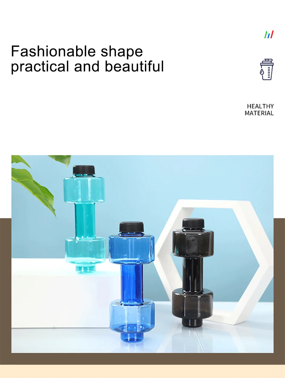 4 Colors Dumbbell Cup Sports Water Bottles 550ml