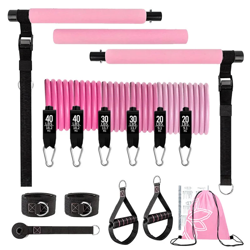 New Pilates Bar Kit with Resistance Bands Set
