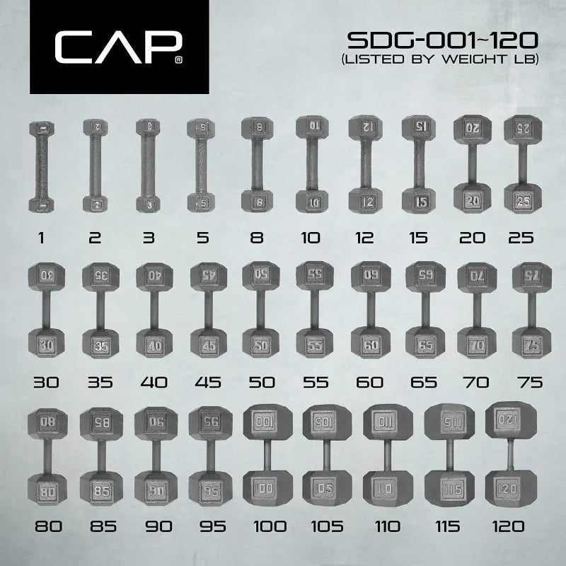 Cast Iron Solid Hexagon Dumbbells