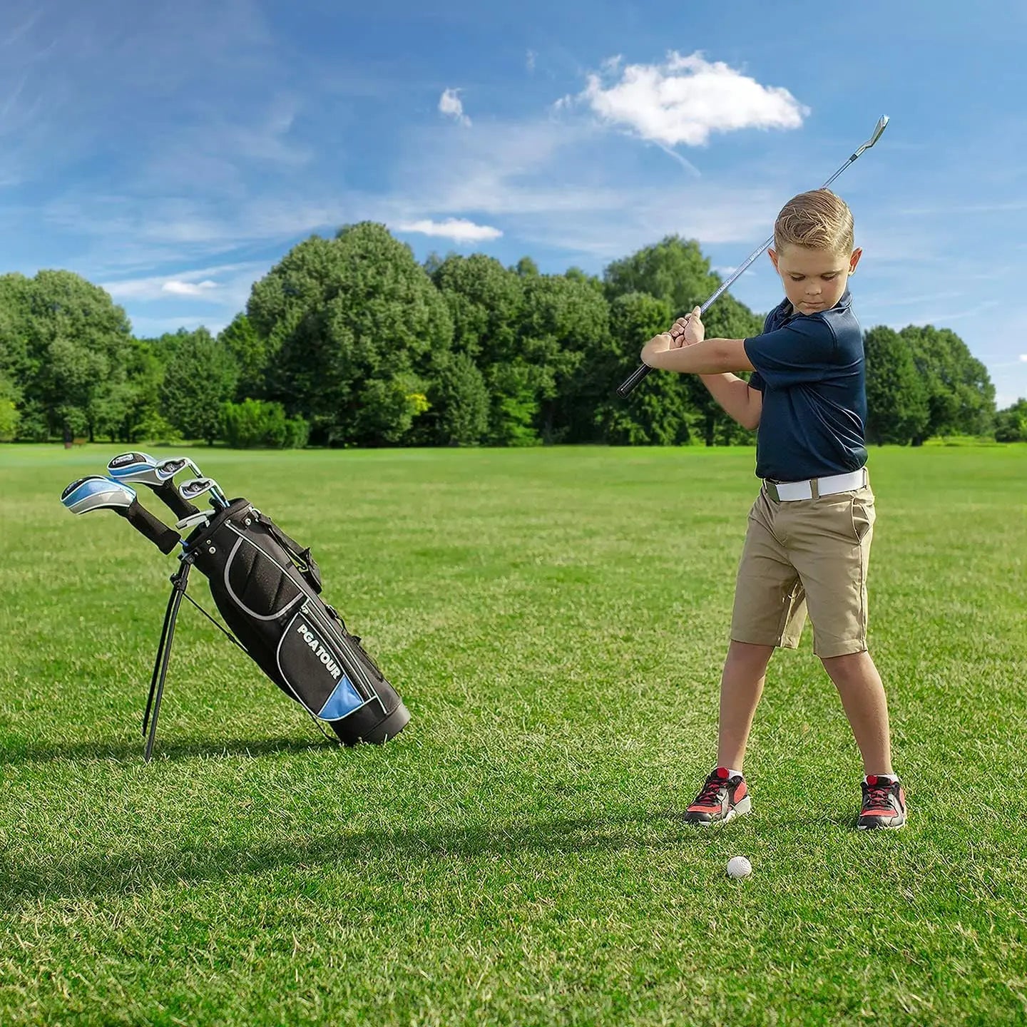 G1 Series Blue Children's Golf Club Set | Height 4'8 "-5'2" Set | Male and Female Adolescents Aged 8-12