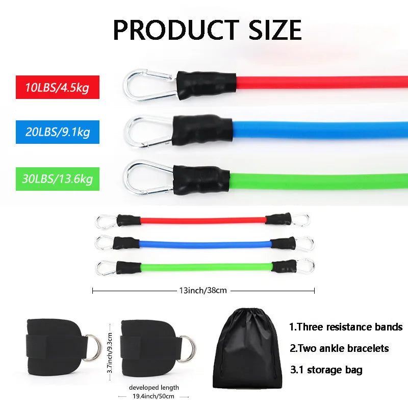 Yoga Elastic Fitness Bands Resistance Band Set