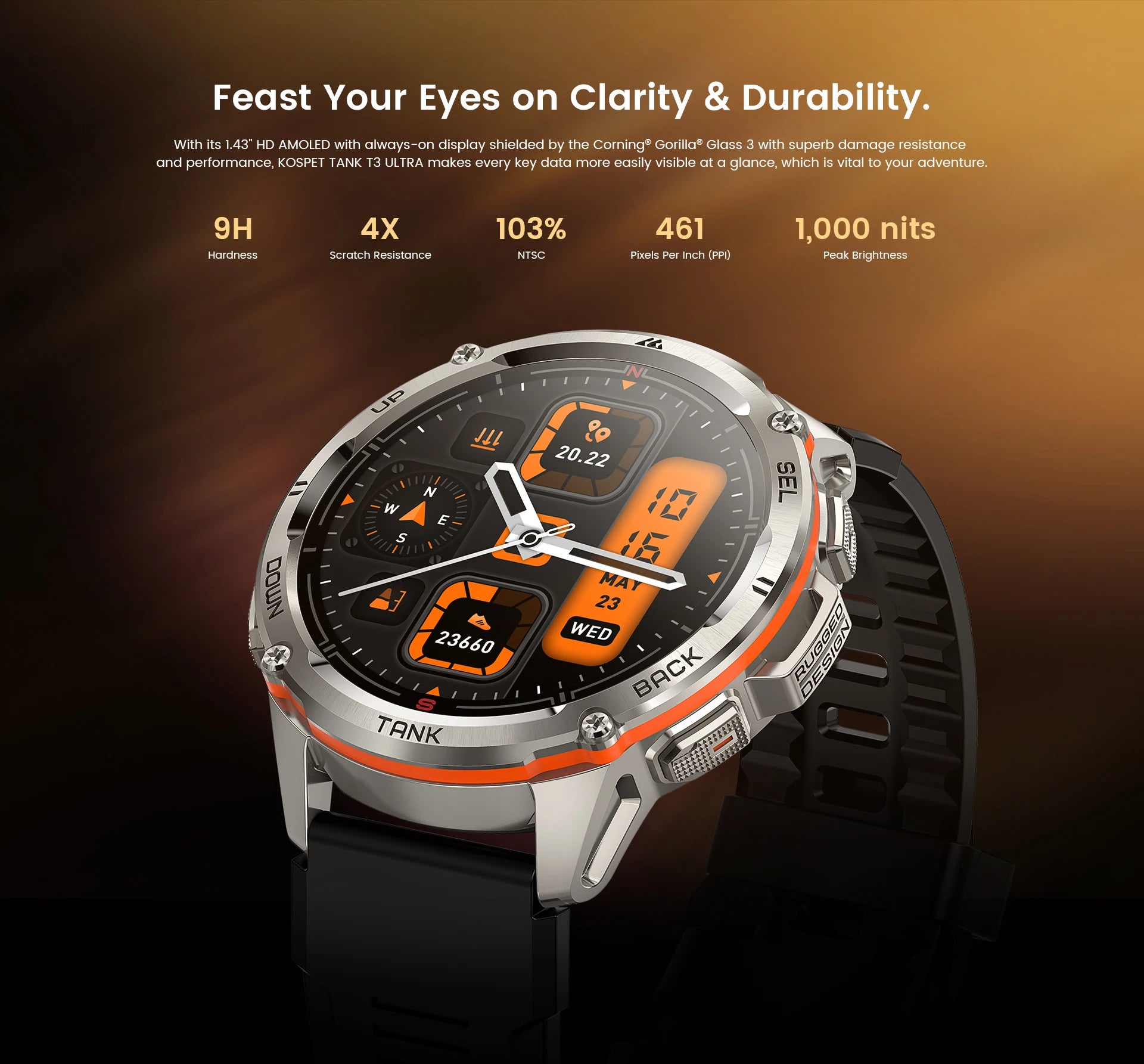 Original KOSPET TANK T3 Ultra Smart Watches