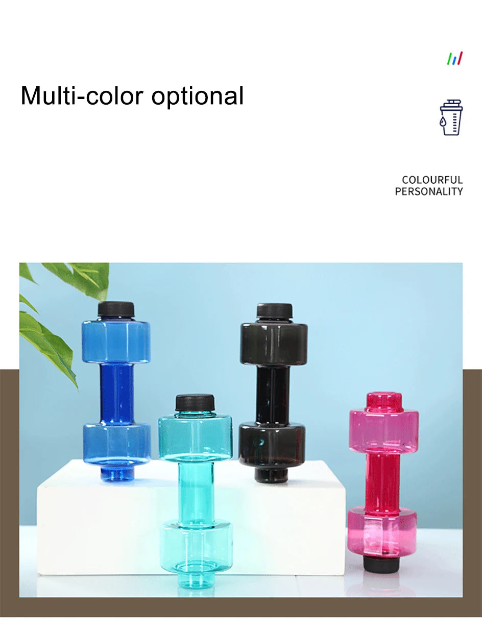 4 Colors Dumbbell Cup Sports Water Bottles 550ml