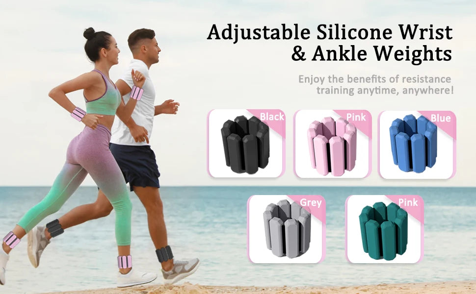 Adjustable Wrist & Ankle Weights for Women Men