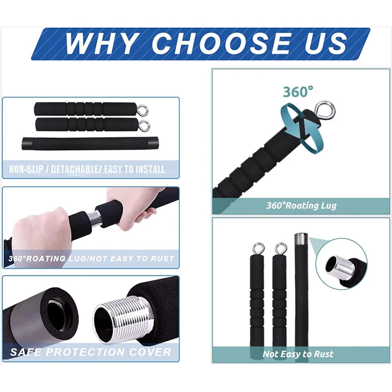 New Pilates Bar Kit with Resistance Bands Set