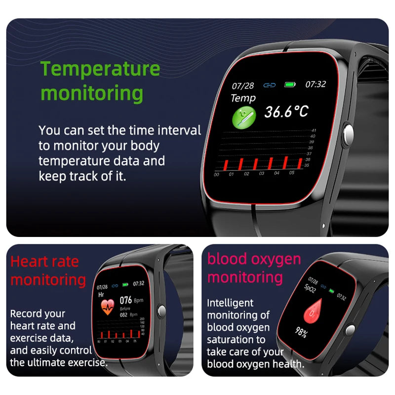 Blood Pressure Blood Oxygen Body Temperature Heart Rate Monitor