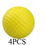 4PCS 4.2-inch solid yellow plastic golf ball, suitable for indoor golf practice and as a pet toy ball, featuring elasticity