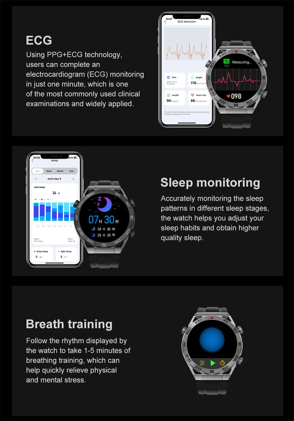 2024 New GPS Sports Smart Watch Men AMOLED