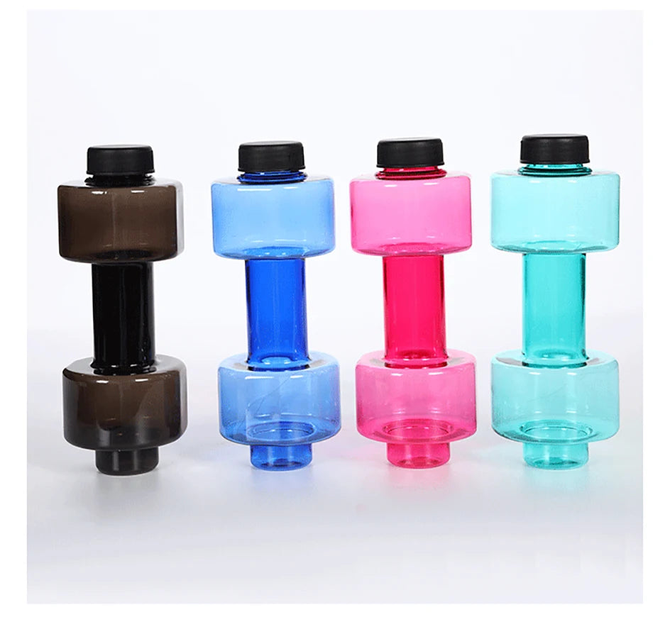 4 Colors Dumbbell Cup Sports Water Bottles 550ml