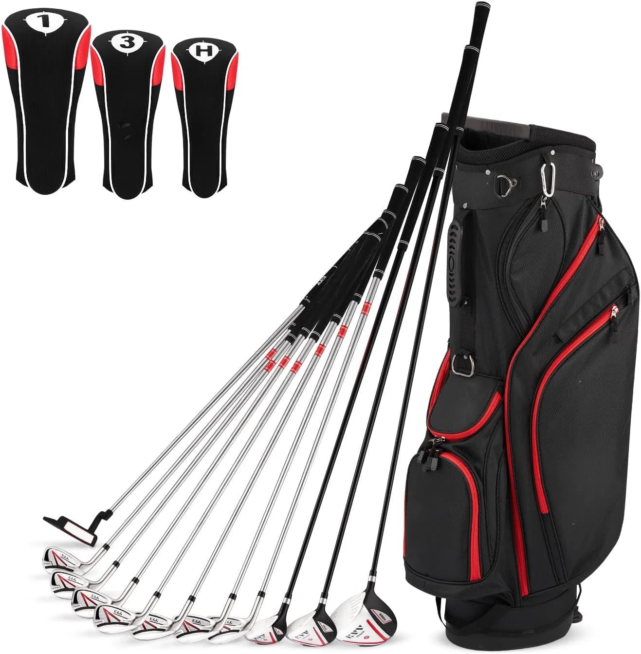 Men’s Complete Golf Clubs Package Set Includes Driver, Fairway, Hybrid, 5#-P# Irons, Putter, Stand Bag