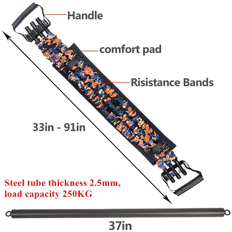 Adjustable Bench Press Band with Bar Chest Builder