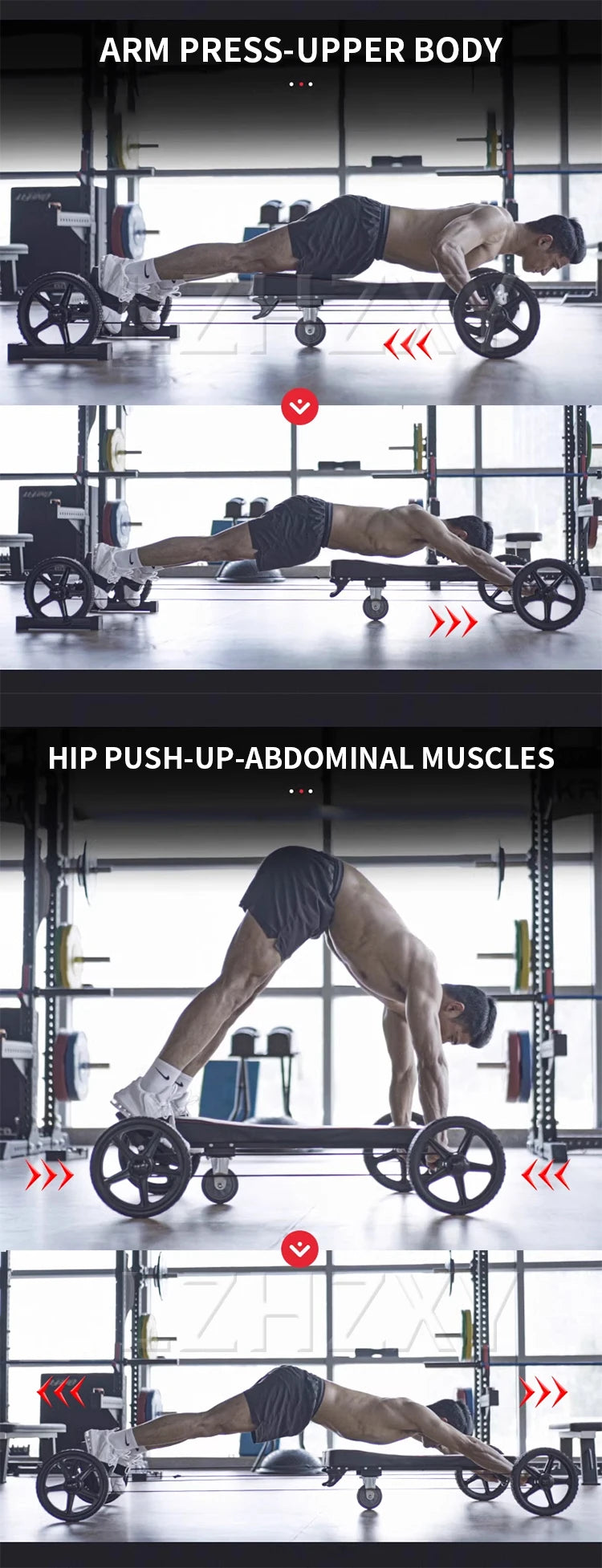Abdominal wheel automatic rebound
