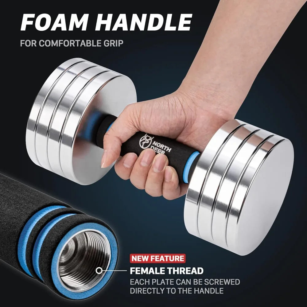 Upgraded Adjustable Steel Dumbbells 40LB / 60LB