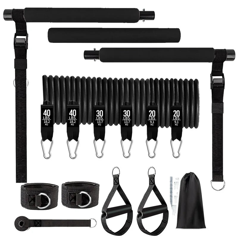 New Pilates Bar Kit with Resistance Bands Set