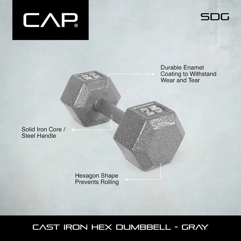 Cast Iron Solid Hexagon Dumbbells