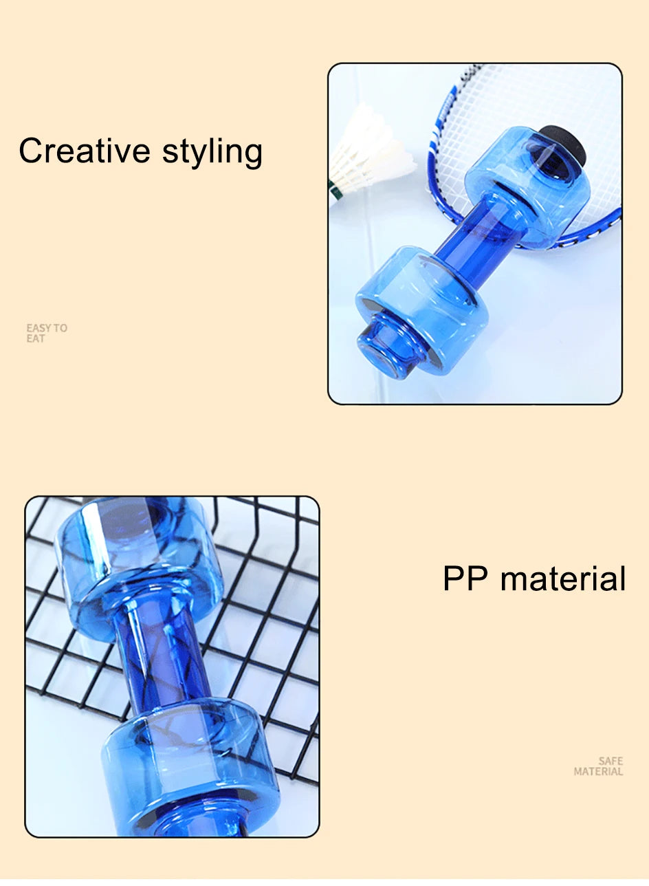 4 Colors Dumbbell Cup Sports Water Bottles 550ml