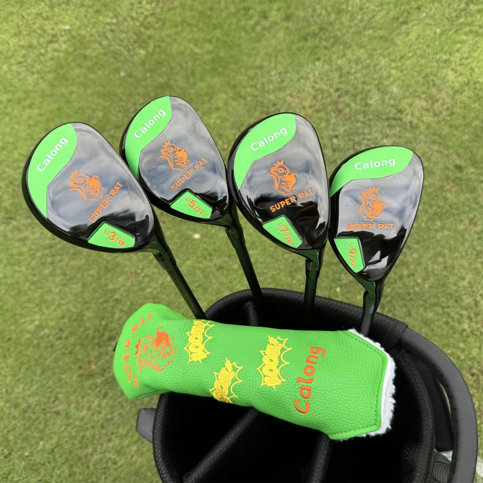 Super Rat Golf Hybrids 18 22 26 30 Degree With 65g SR Flex Graphite Shaft Headcover Rescue RH Golf Clubs