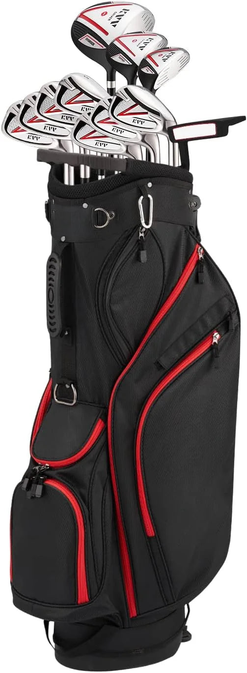 Men’s Complete Golf Clubs Package Set Includes Driver, Fairway, Hybrid, 5#-P# Irons, Putter, Stand Bag