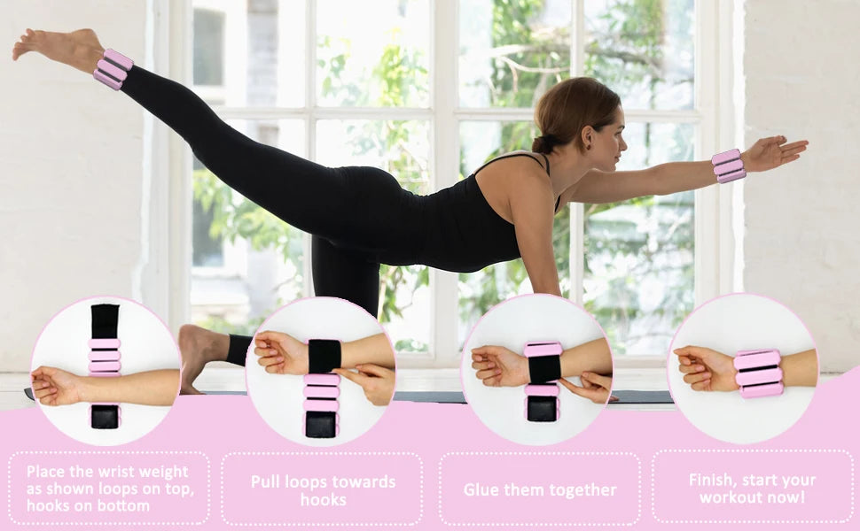 Adjustable Wrist & Ankle Weights for Women Men