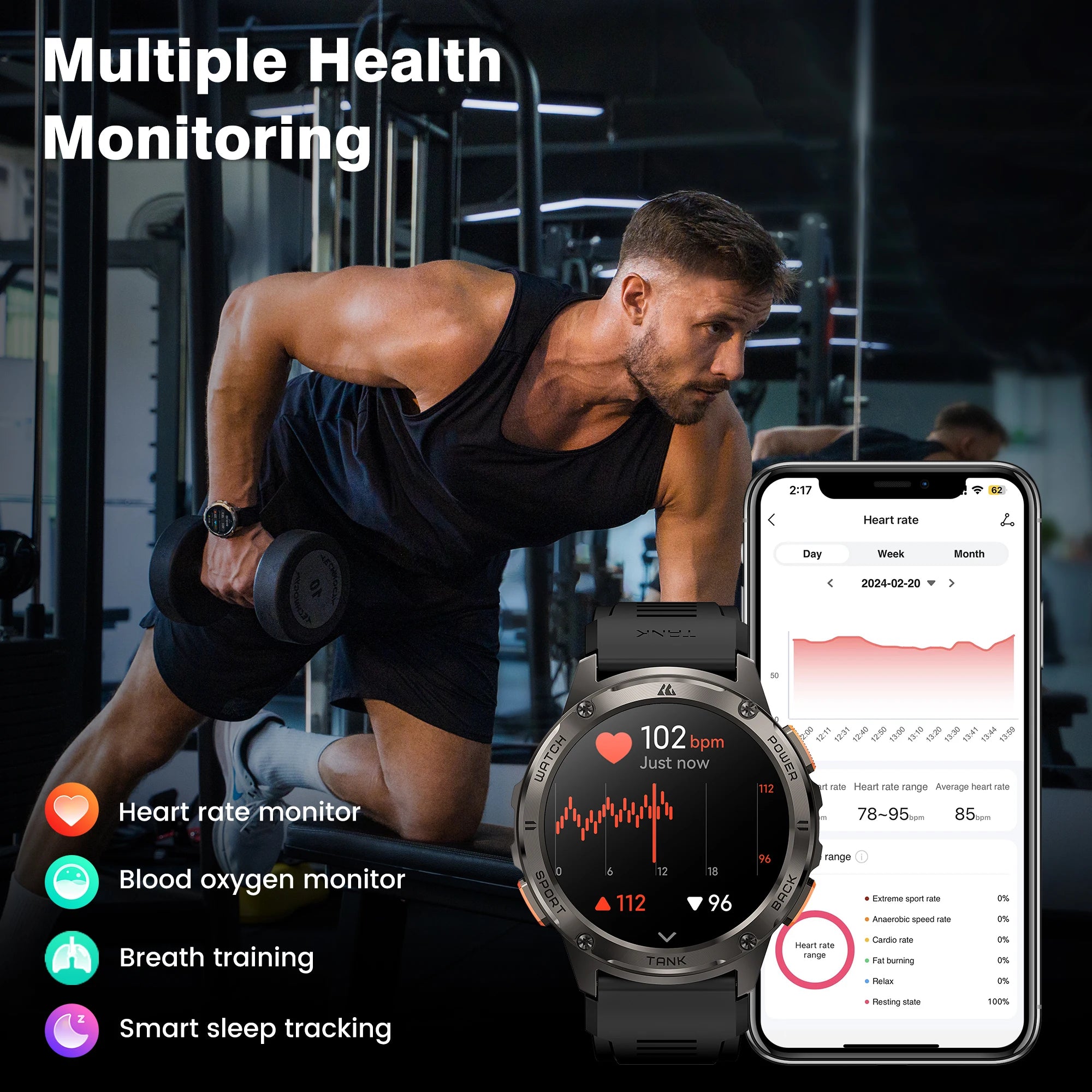 2024 NEW KOSPET TANK T3 Smartwatches For Men