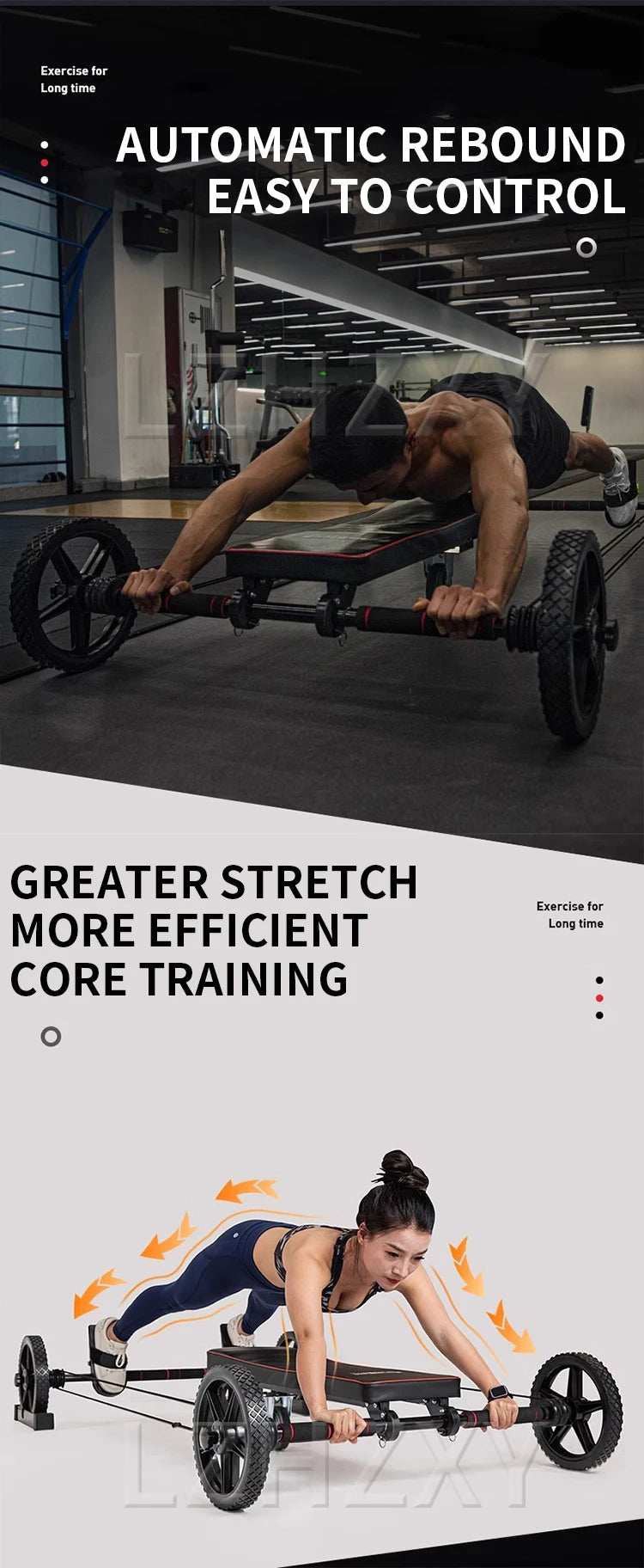 Abdominal wheel automatic rebound
