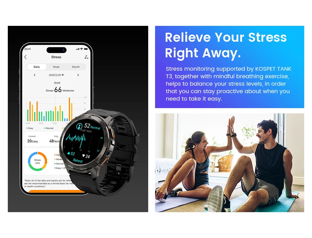 2024 NEW KOSPET TANK T3 Smartwatches For Men