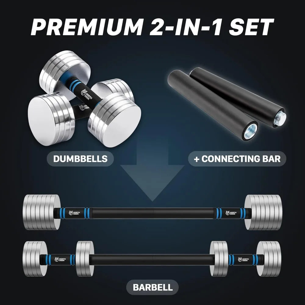 Upgraded Adjustable Steel Dumbbells 40LB / 60LB