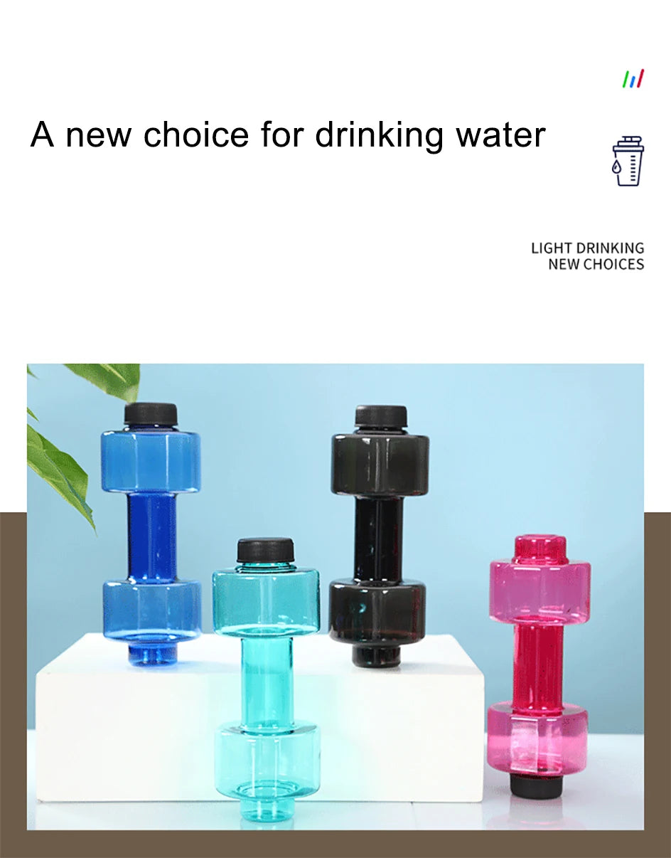 4 Colors Dumbbell Cup Sports Water Bottles 550ml