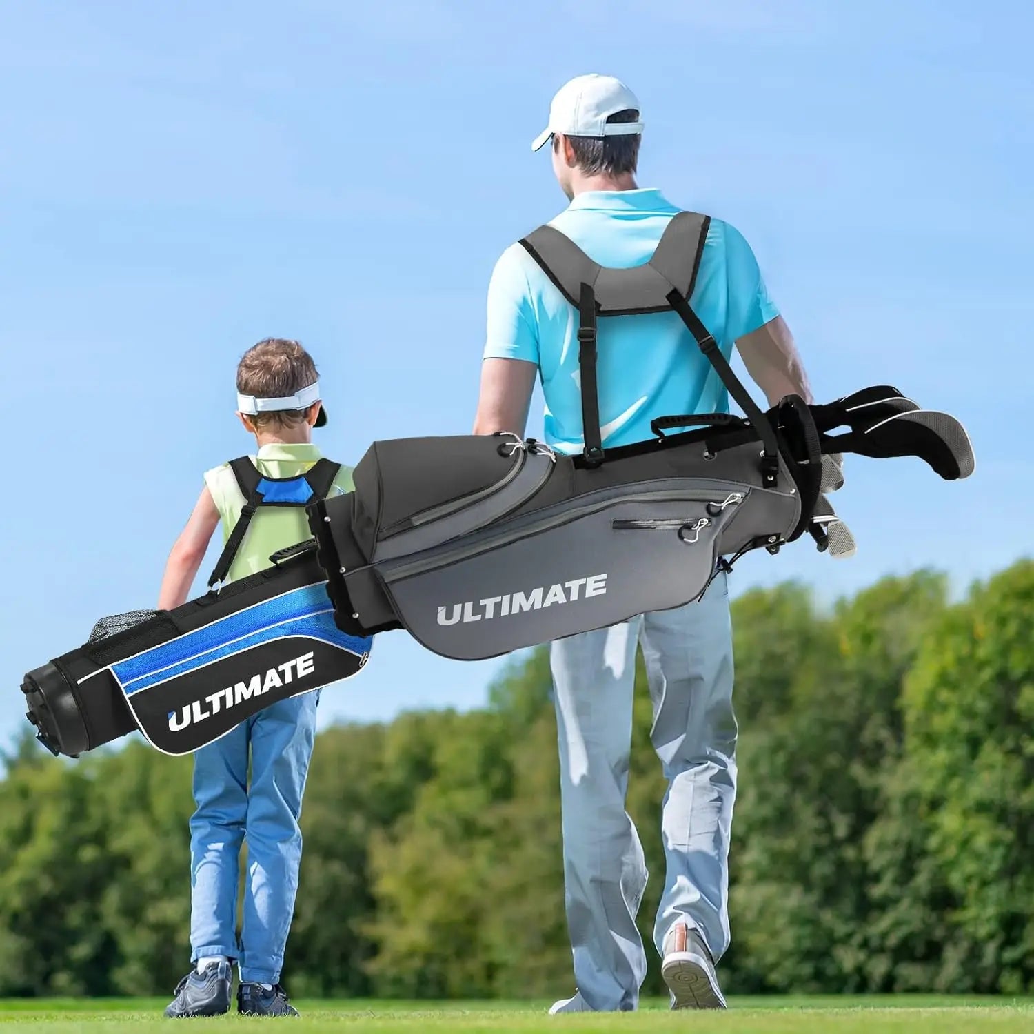 9/10 Pieces Men's Complete Golf Clubs Set Right Hand, Includes 460cc Alloy #1 Driver & #3 Fairway Wood Golf Club Set