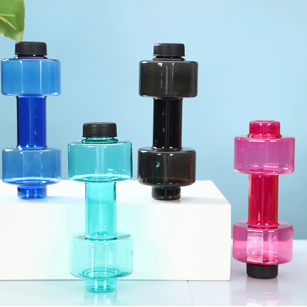 4 Colors Dumbbell Cup Sports Water Bottles 550ml