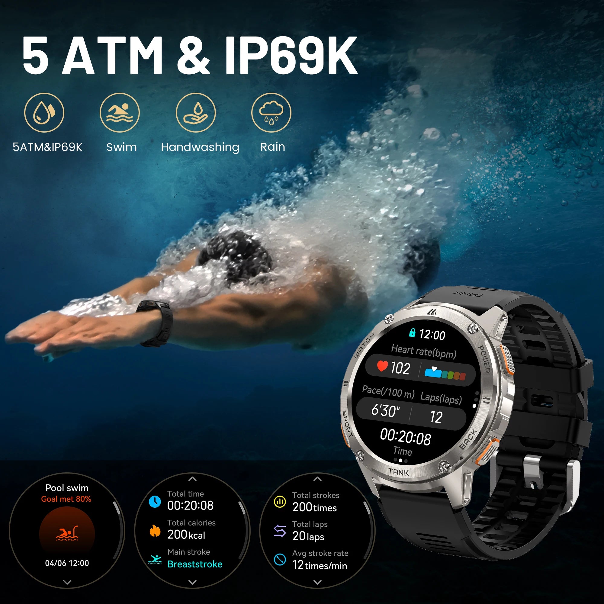2024 NEW KOSPET TANK T3 Smartwatches For Men