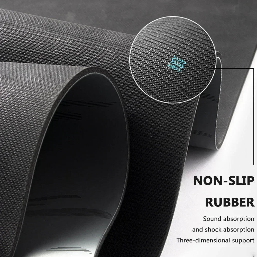 Gray PU Rubber Mat 183*68CM thickened Bronzing Yoga Mats