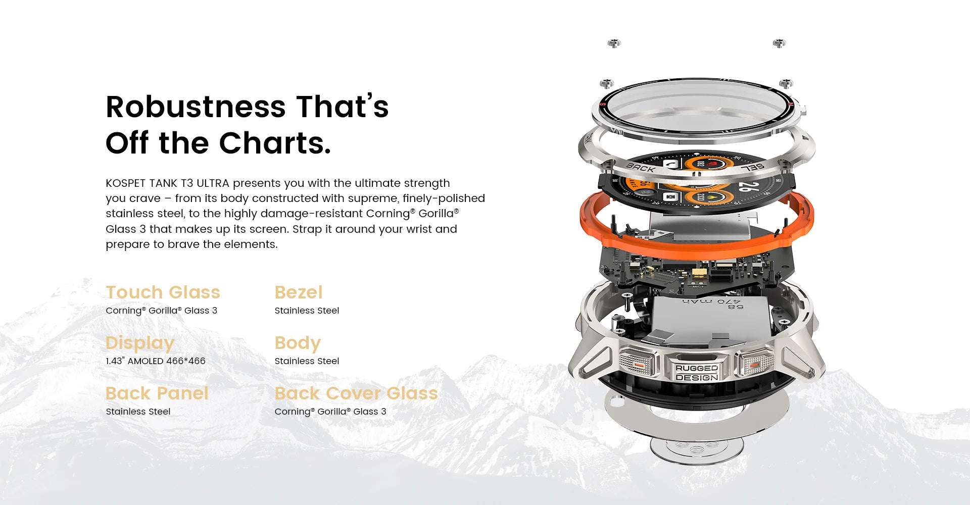 Original KOSPET TANK T3 Ultra Smart Watches