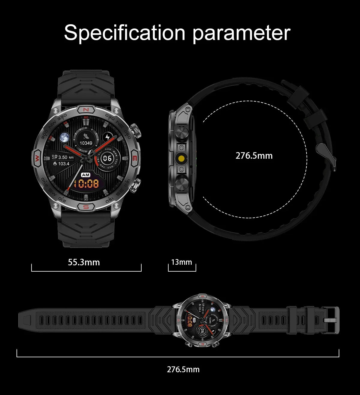 AMOLED HD Screen Heart Rate IP68