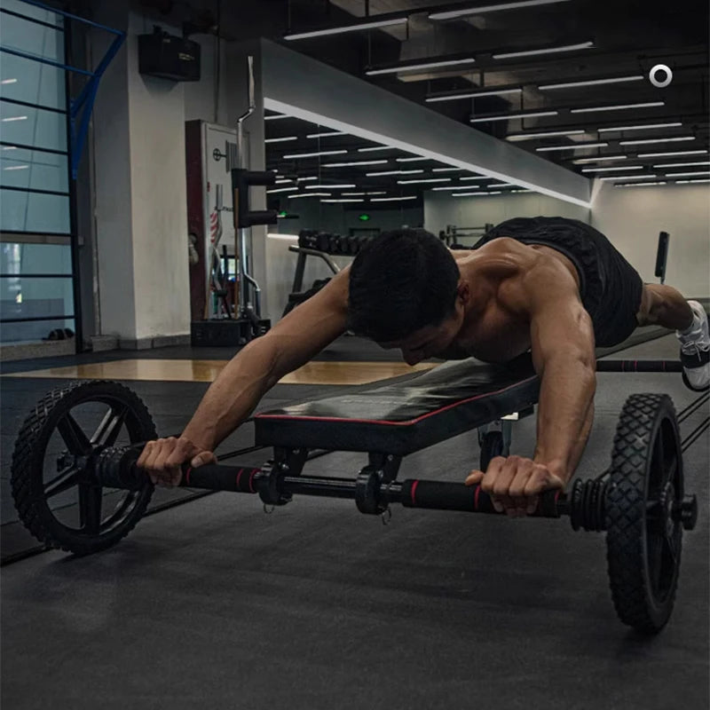 Abdominal wheel automatic rebound