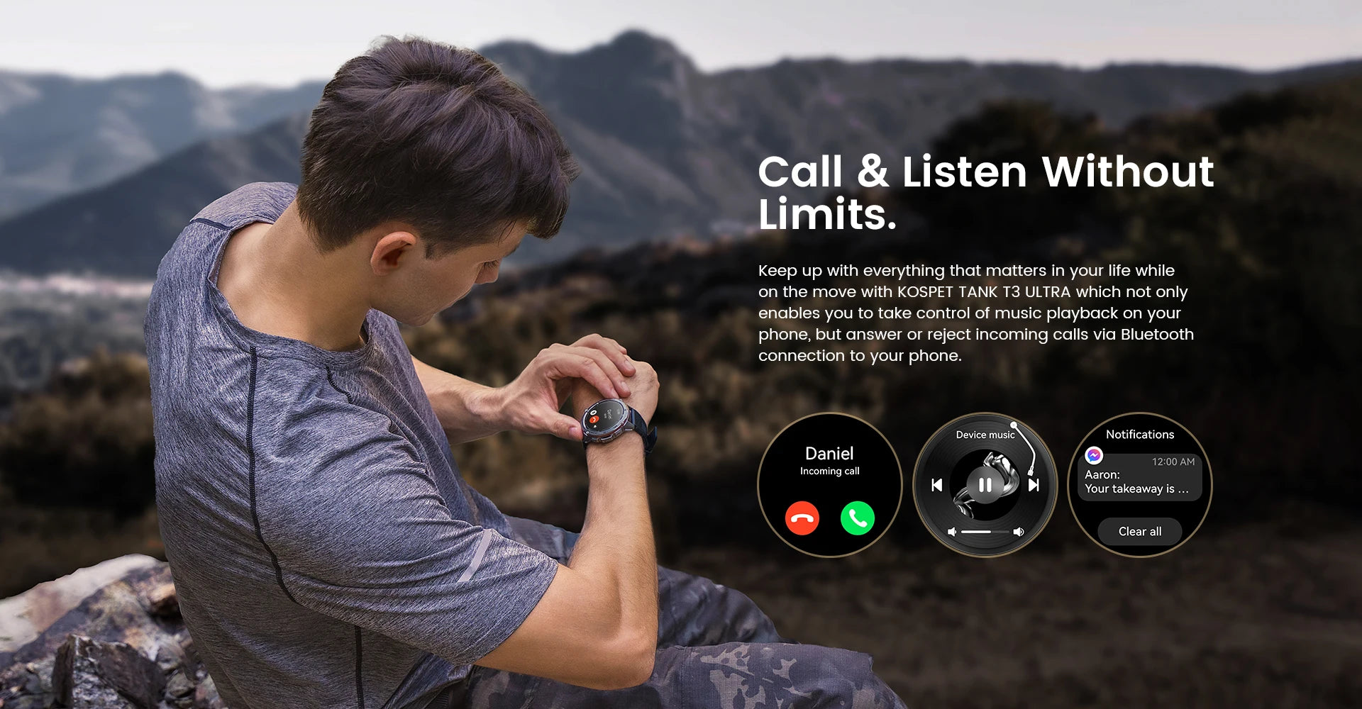 Original KOSPET TANK T3 Ultra Smart Watches