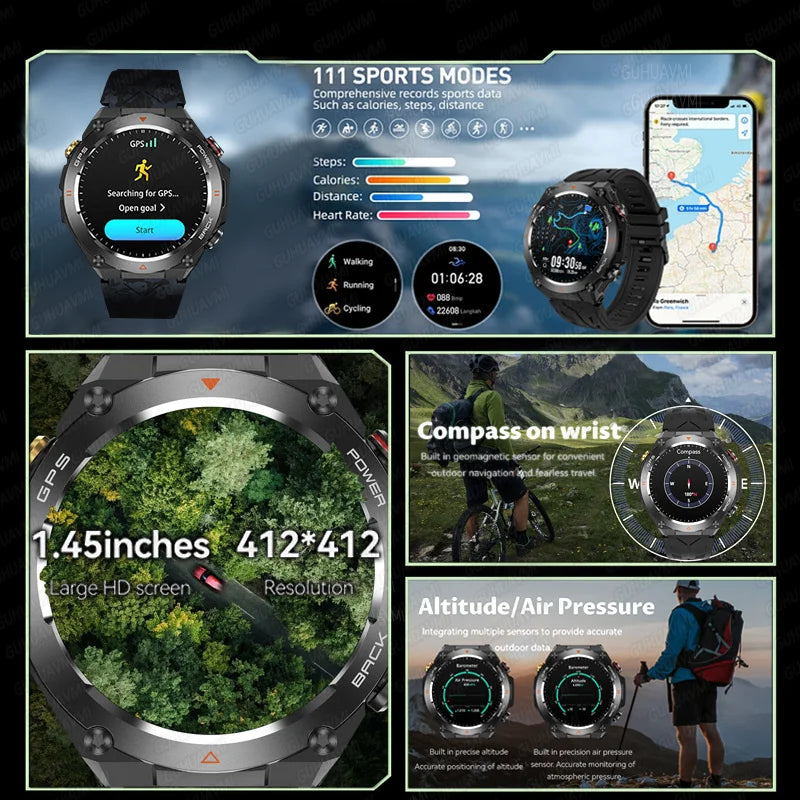 GPS Smart Watches 1.45" Ultra HD Display