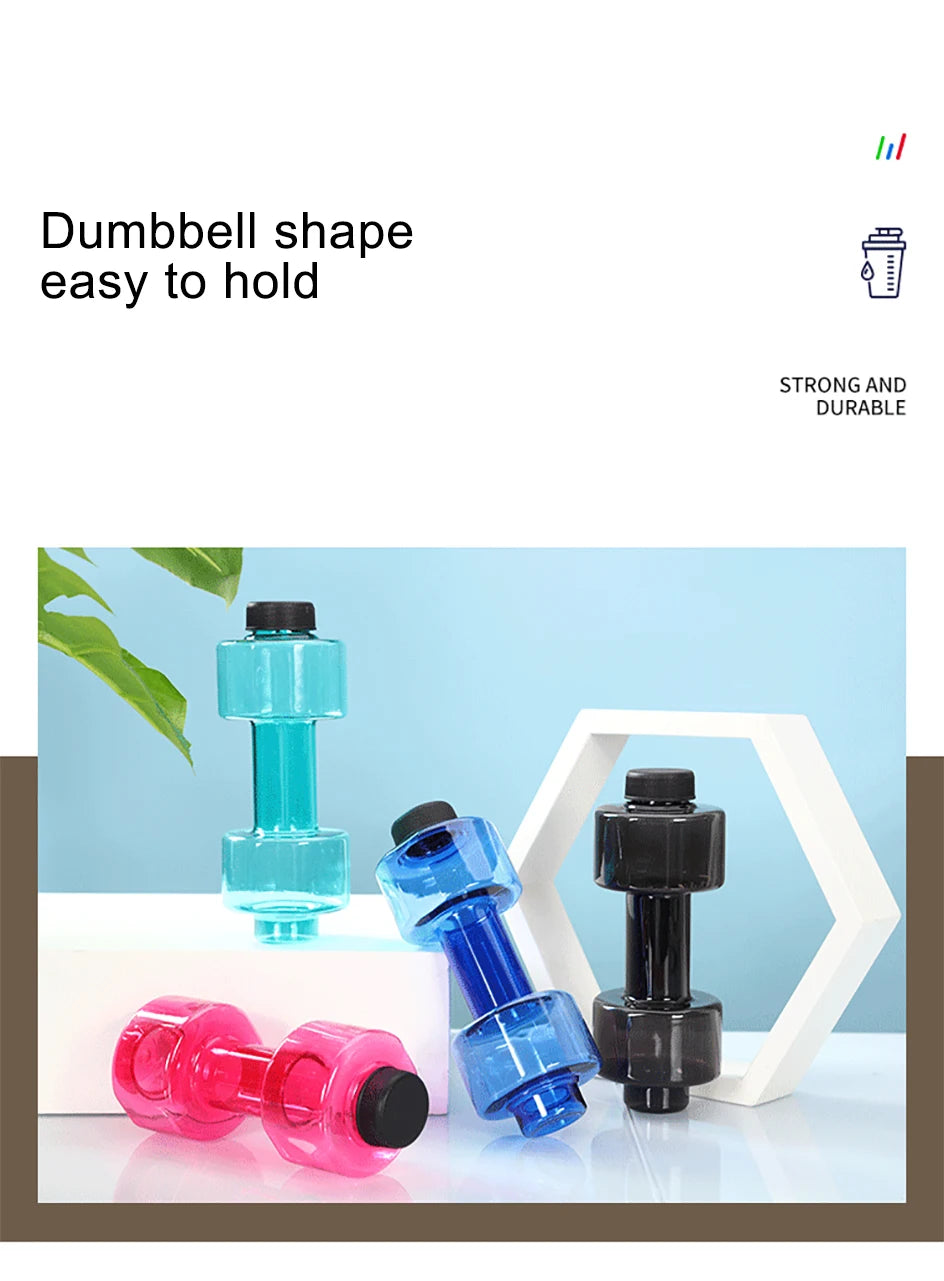 4 Colors Dumbbell Cup Sports Water Bottles 550ml